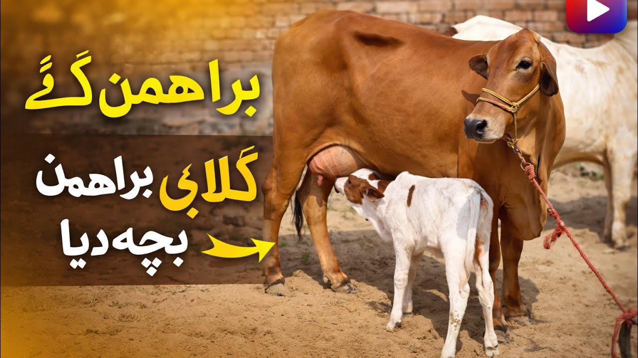 Brahman Cow and Her Unique Calf | pink Brahman Calf | Brahman Cow Gives Birth to a Pink Brahman Calf