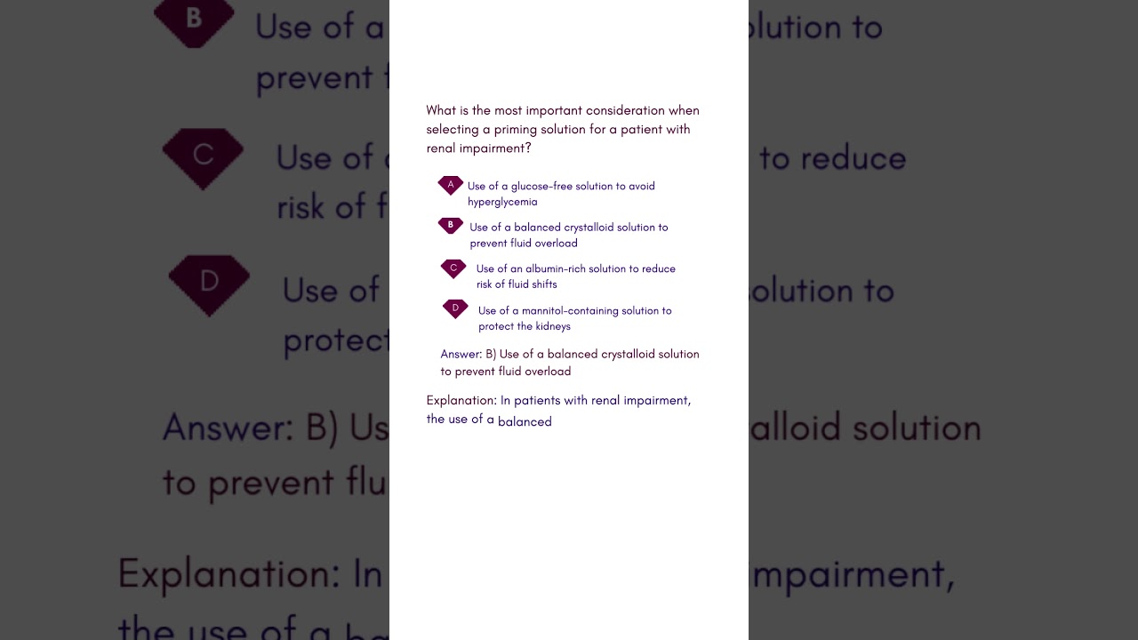 What is the most important consideration when selecting a priming solution for a patient with renal