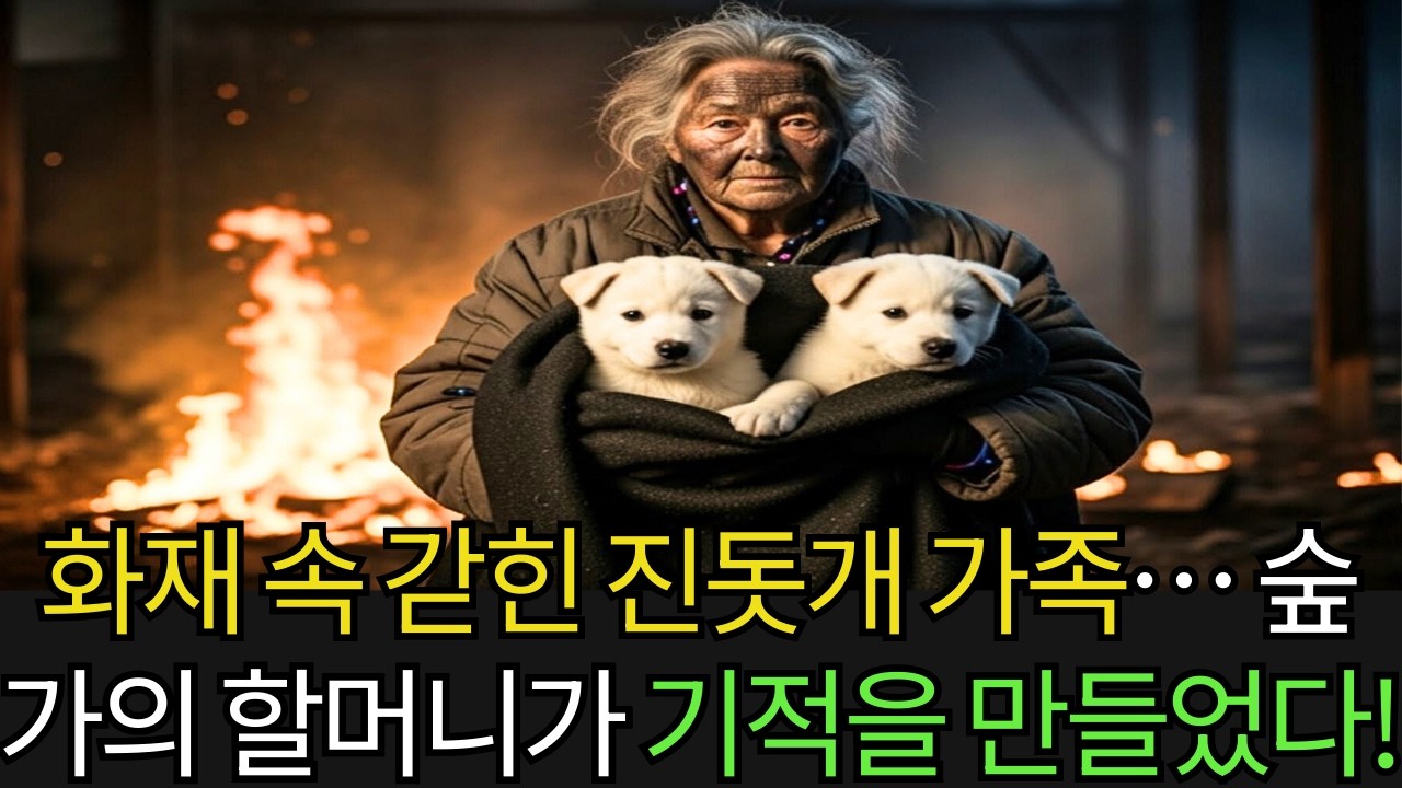 화재 속 집에 갇힌 진돗개 엄마와 새끼 셋… 절망의 순간, 숲가의 할머니가 기적처럼 나타났다!