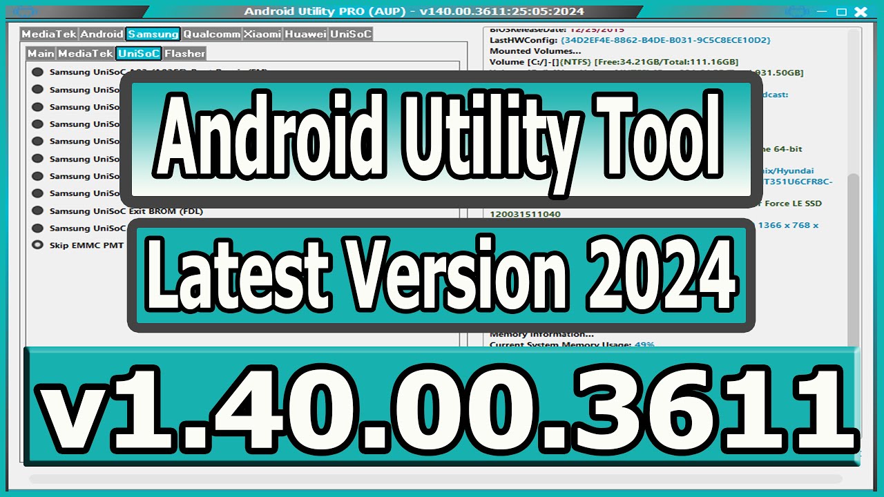 Android Utility Tool v140 | Samsung/Xiaomi/Huawei/MediaTek/Unisoc ETC Download Tool