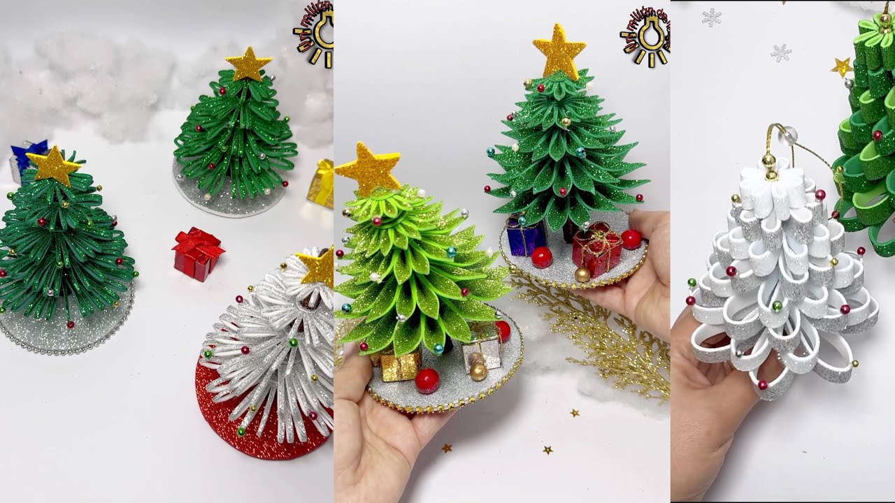 🎄🔥🎄TRES IDEAS DE ARBOLITOS NAVIDEÑOS de foami o goma Eva ☃️