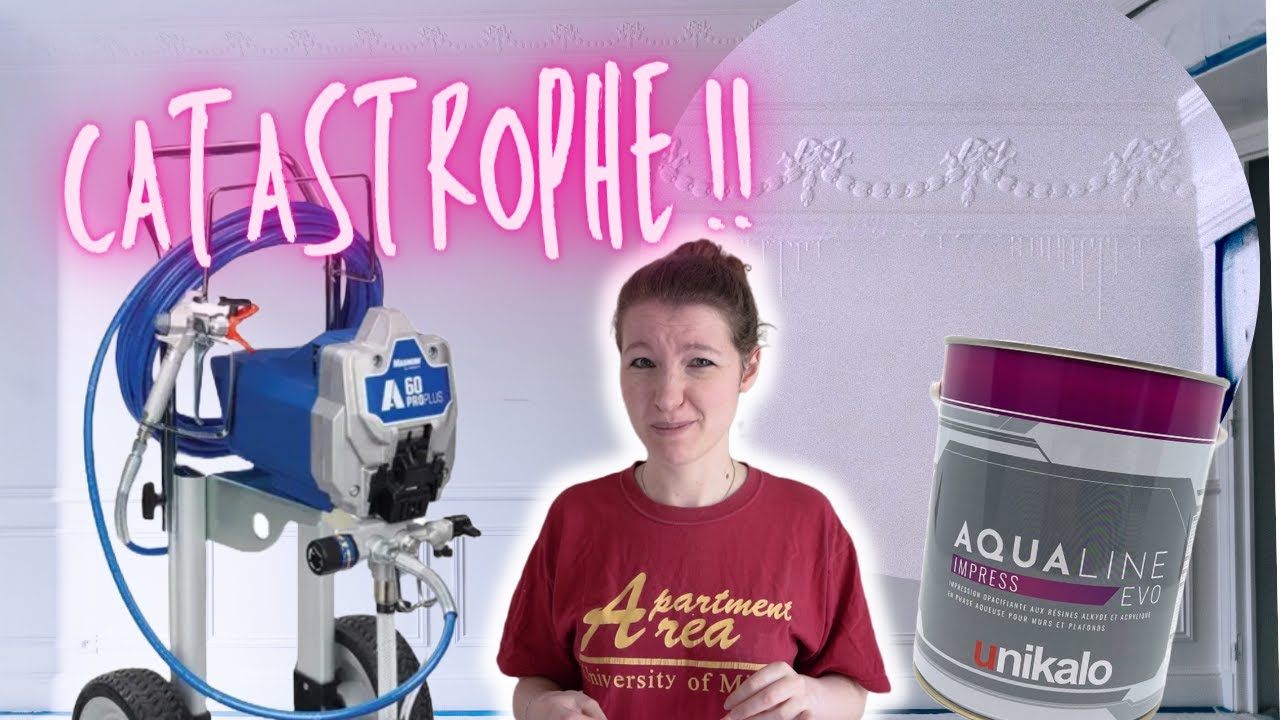 Première utilisation d'un pistolet à peinture Airless Graco A60 pour impression sur murs et plafond