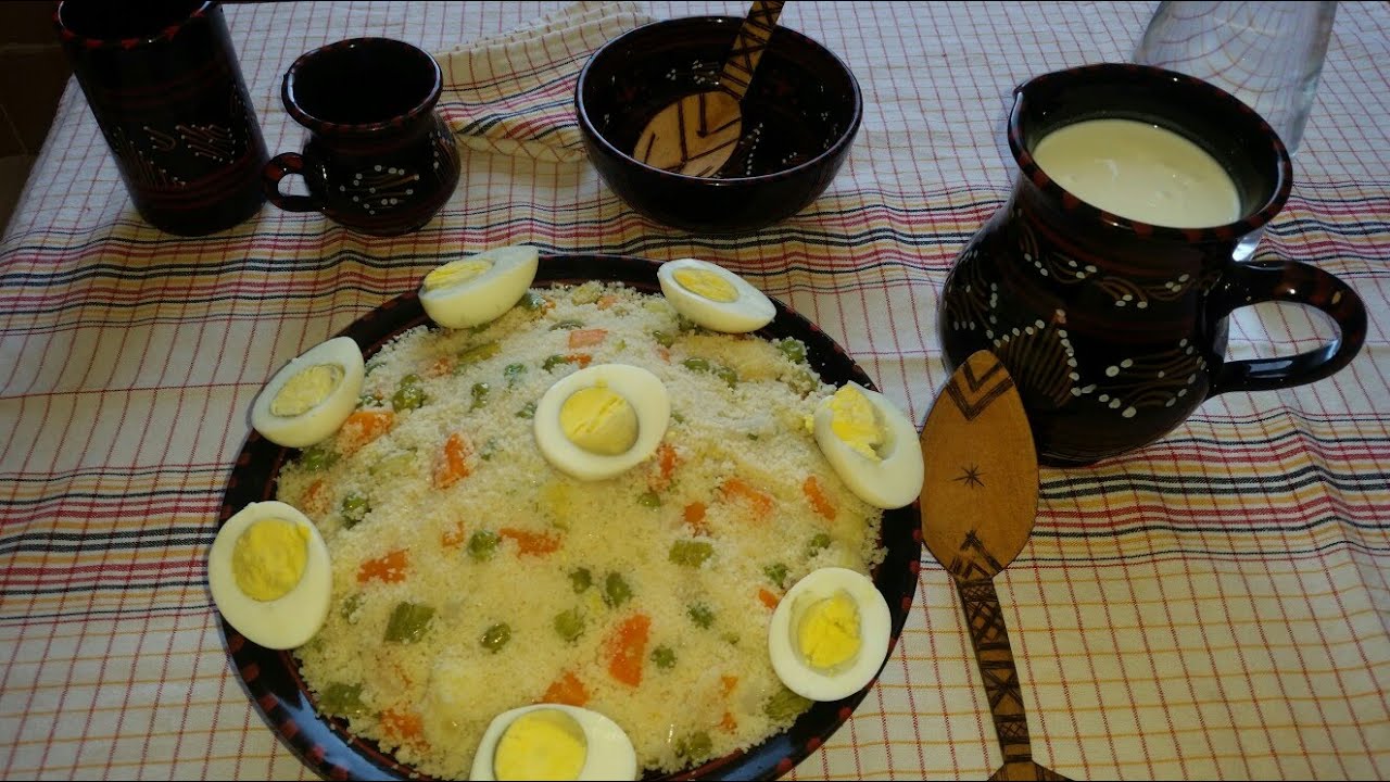 كسكس قبائلي أفورو بالخضار على البخار couscous  afourou