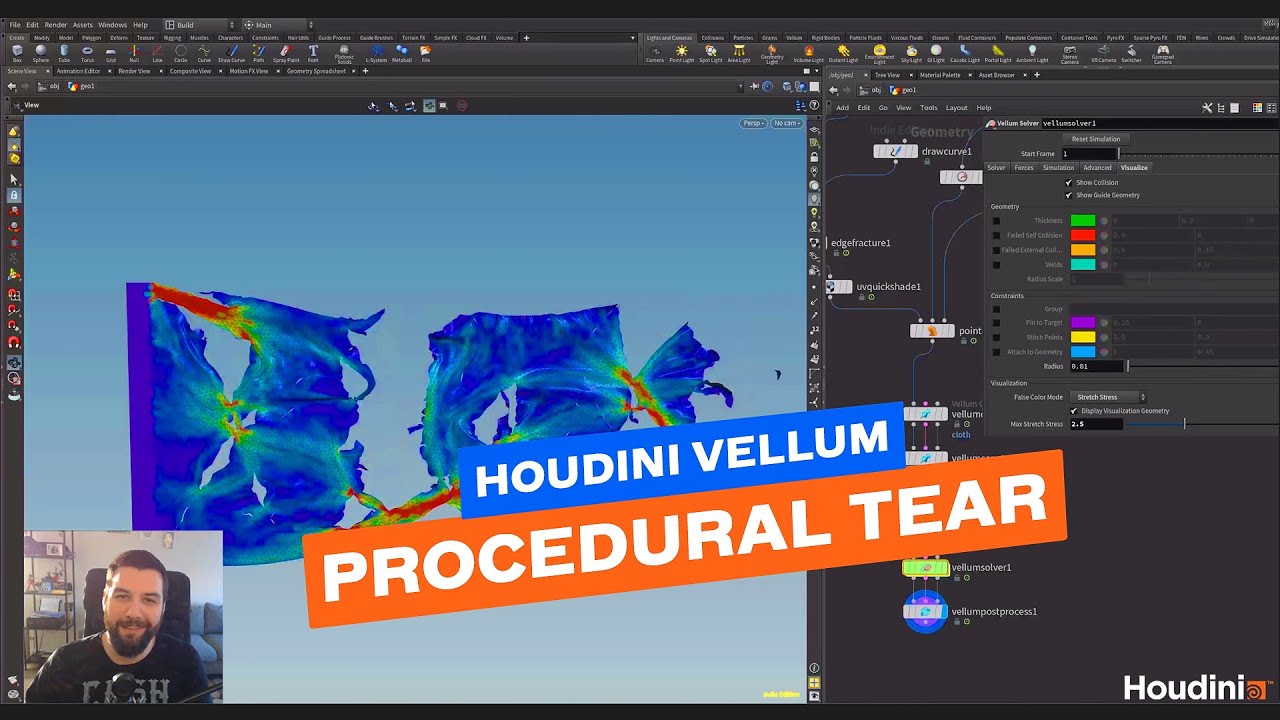 Houdini Vellum // Tecido com rasgos orgânicos
