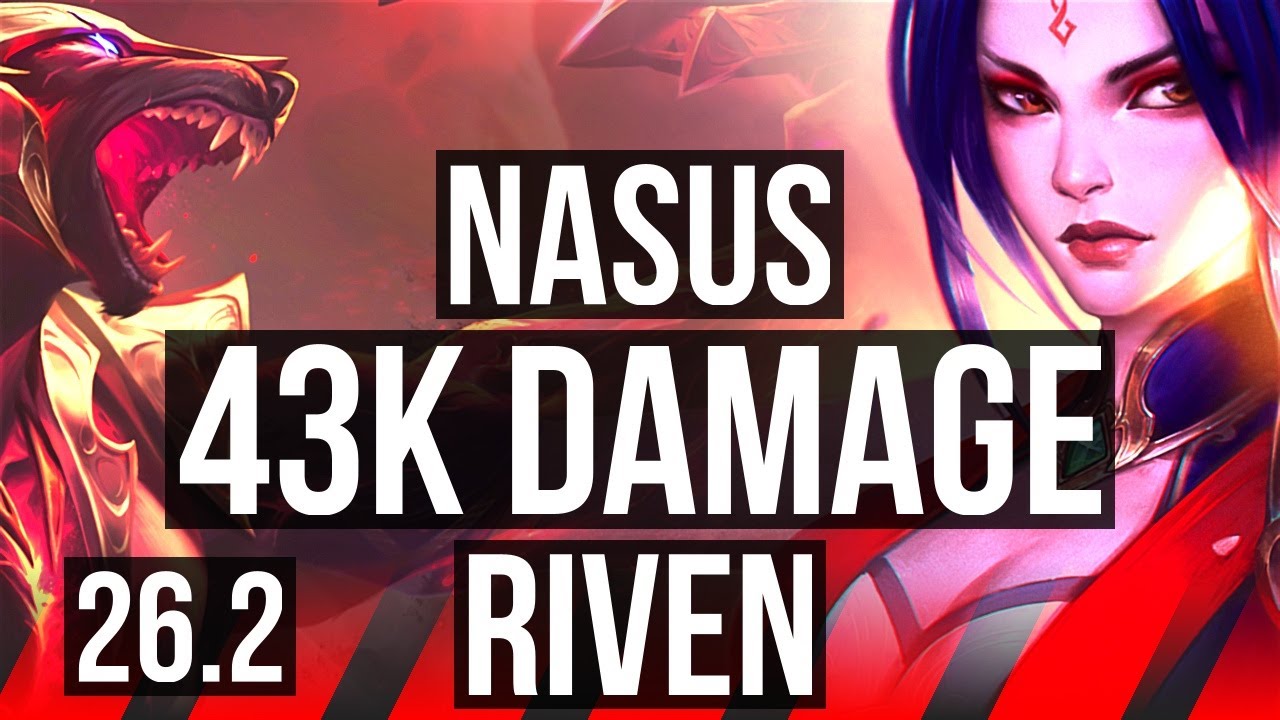 NASUS vs RIVEN (TOP) | 43K damage, 5k gold comeback | EUNE Challenger | 26.2