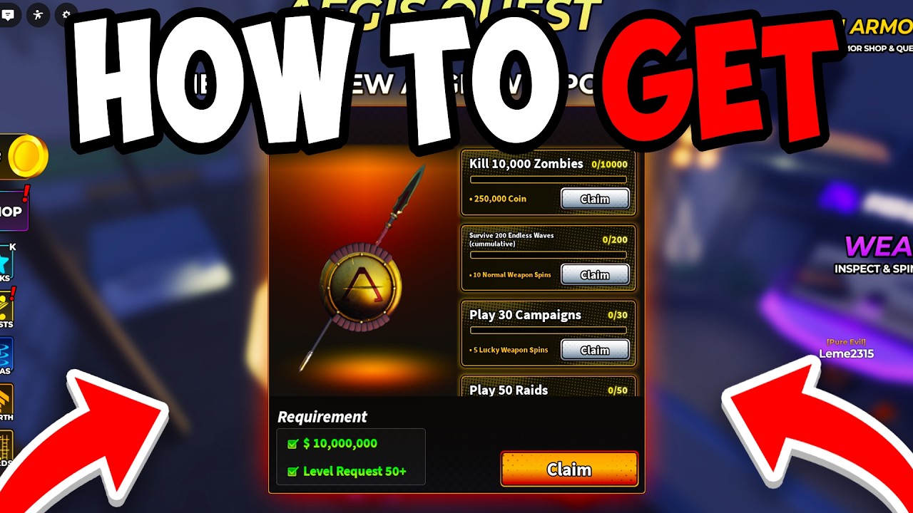 How To GET AEGIS WEAPON SHOWCASE In Hunty Zombies! | Roblox Hunty Zombie Update