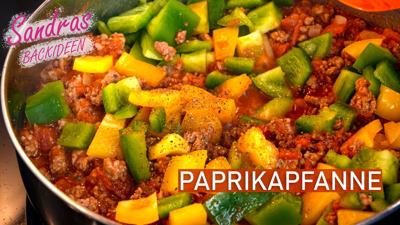 Paprikapfanne mit Reis und Hackfleisch | Paprika Pfanne Rezept