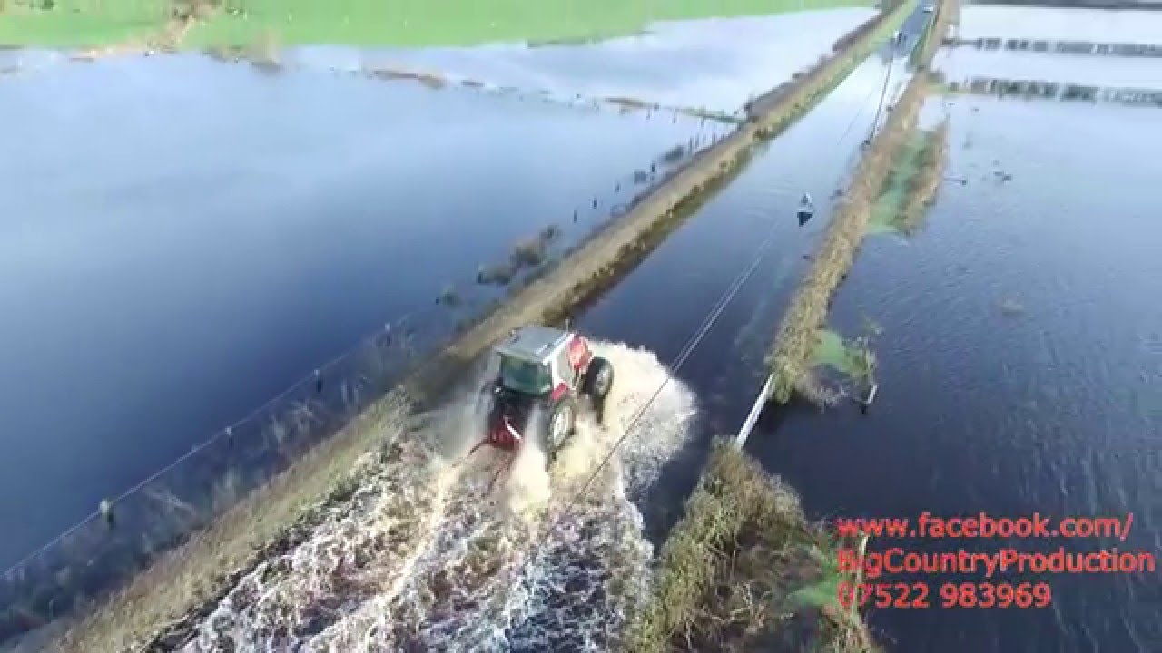 Drone Footage Flooding Around Upper Bann  Derrytrasna  Lough Neagh Bannfoot  Lurgan  Portadown