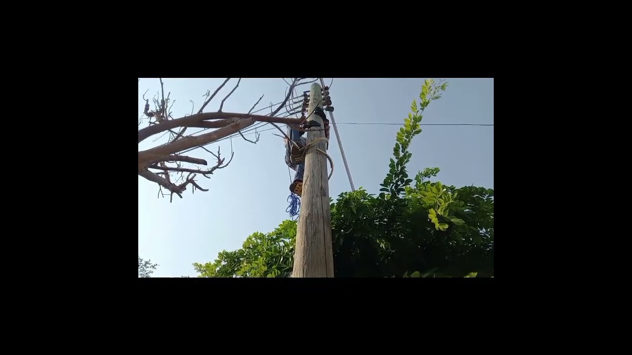 Building In Ghana | Climbing Of ECG Pole