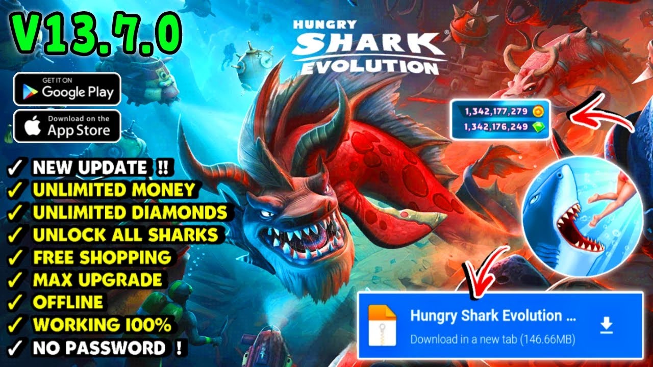 Hungry Shark Evolution Mod Apk v13.7.0 | Unlimited Money & Unlock All Sharks