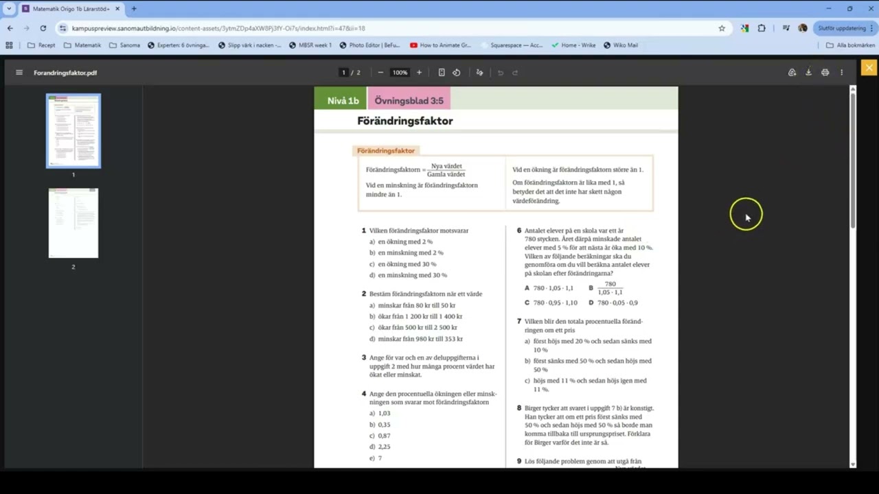 Lärarstöd+ till Matematik Origo