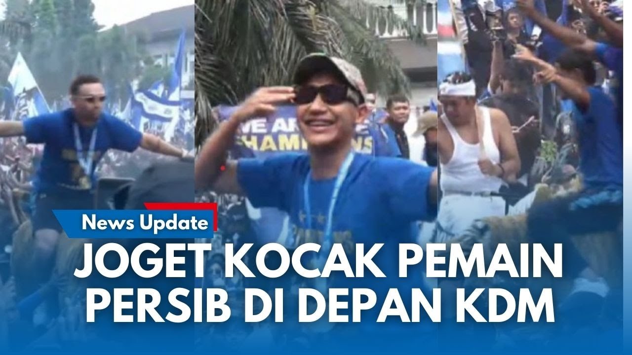 KOCAK! Joget Para Pemain Persib di Depan Kang Dedi saat Pesta Maung Bandung Juara Liga 1