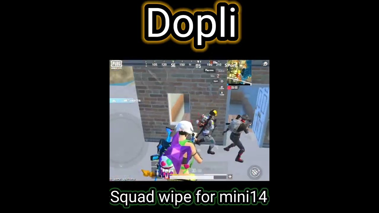 Dopli 1v4 clutch only mini 14 😍 Dopli best clucth in Pubg Mobile lite 😱 Dopli 1v4 clutch