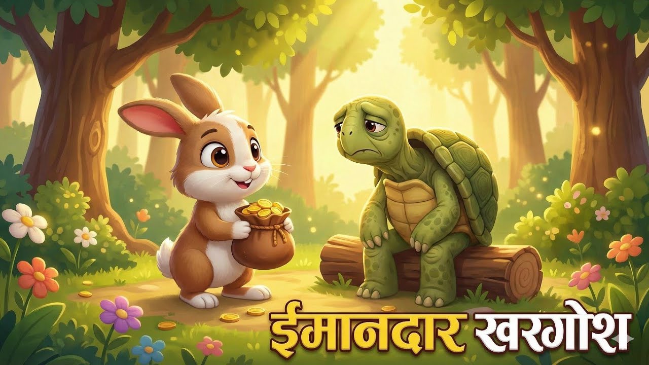 ईमानदार खरगोश 🐰 | सच्ची दोस्ती 🤝 | जंगल के नन्हे दोस्त 🌳 | 3 Moral Stories in Hindi | Kids Story