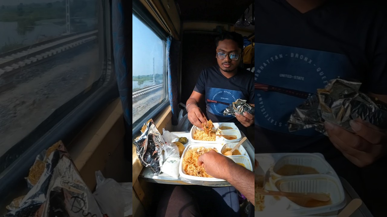 🤤Train la Andhra chicken biryani⁉️😋 #shorts #tamilvlogs #train #biryani #meninvlogs #food #tour