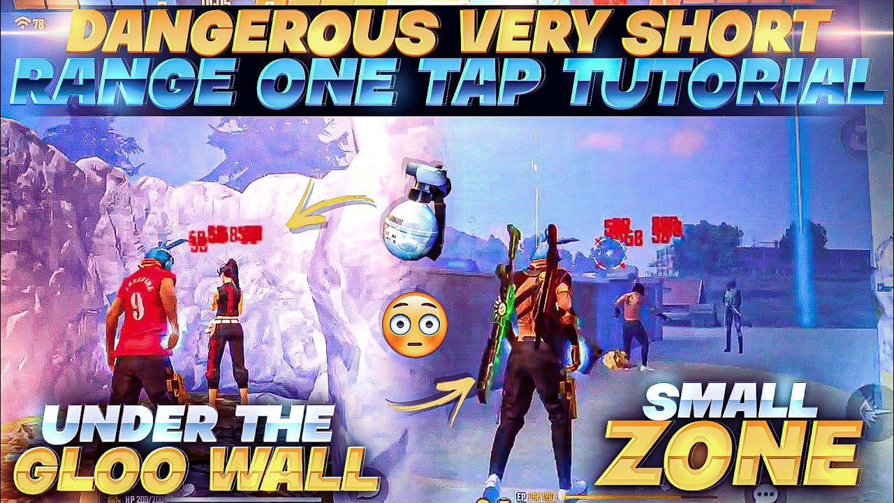 Extreme ONETAP Tutorial - Under The GLOOWALL & Small Zone | Very Short Range One Tap Headshot Trick