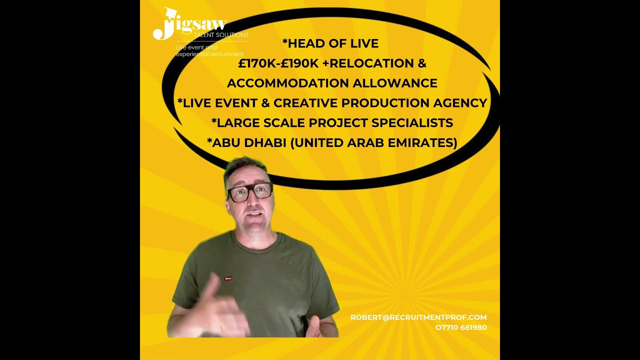 Head of Live - &pound;170-&pound;190k - Creative Production Agency - Large scale project specialists📍 Abu Dhabi
