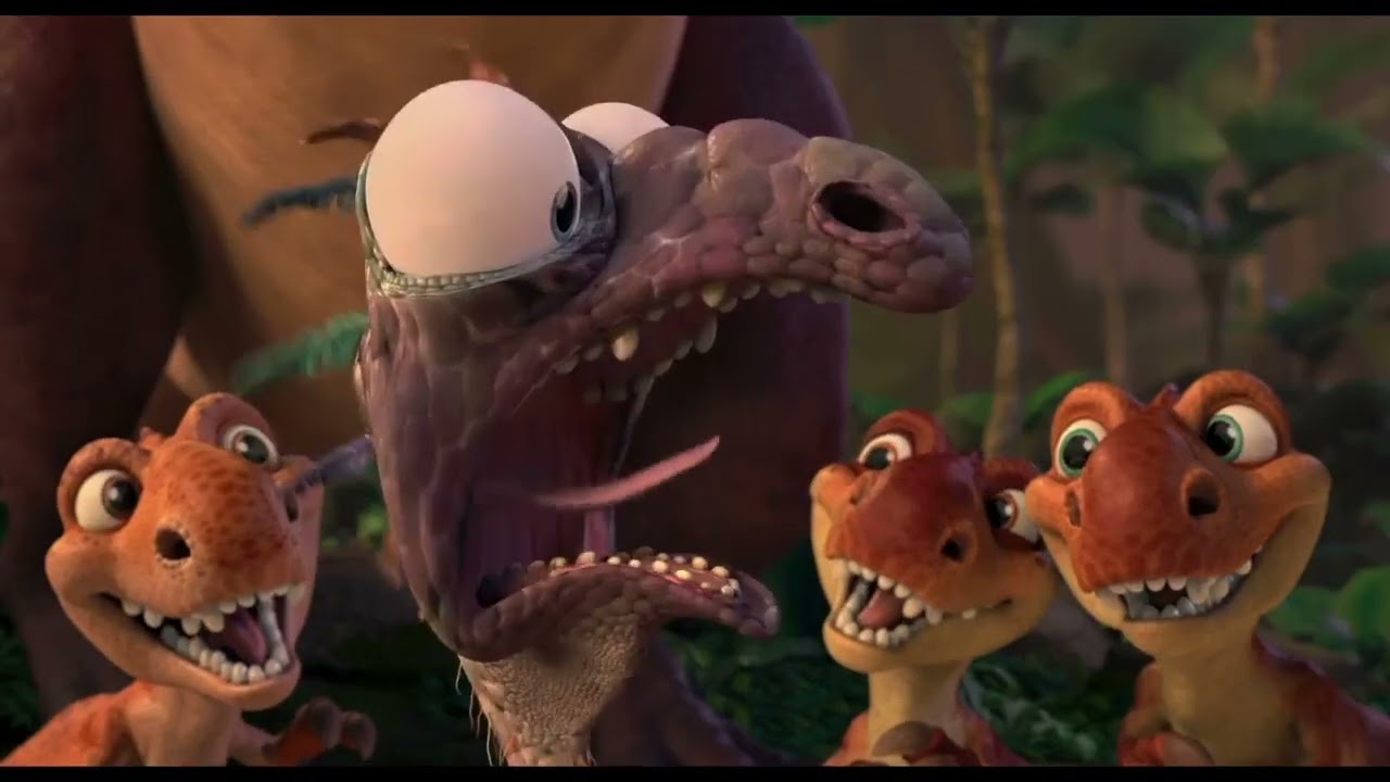 Ice Age 3 - T-Rex dinner scene (with Jurassic Park dino sounds)