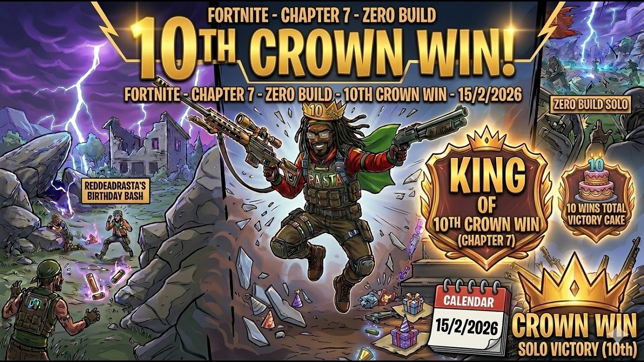 FORTNITE - CHAPTER 7 - ZERO BUILD - 10TH CROWN WIN - 15/2/2026 #epicgames #fortnite #ps5
