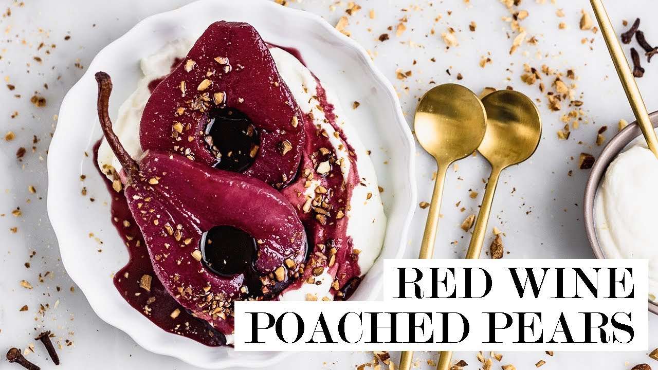 Red Wine Poached Pears | Cravings Journal