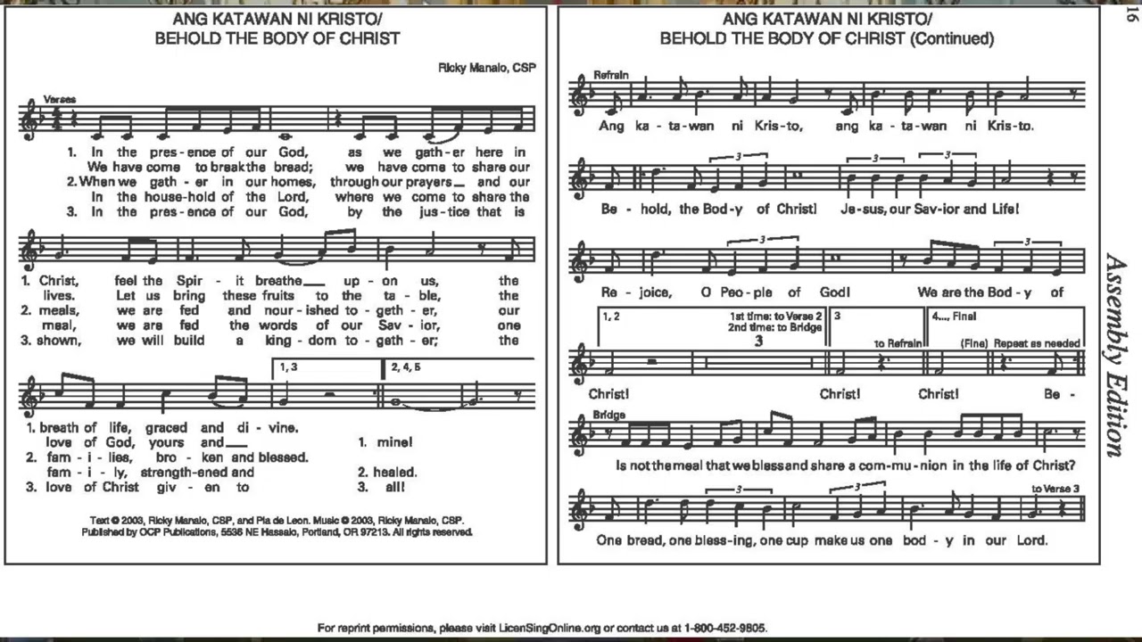 Ang Katawan ni Kristo/ Behold, the Body of Christ