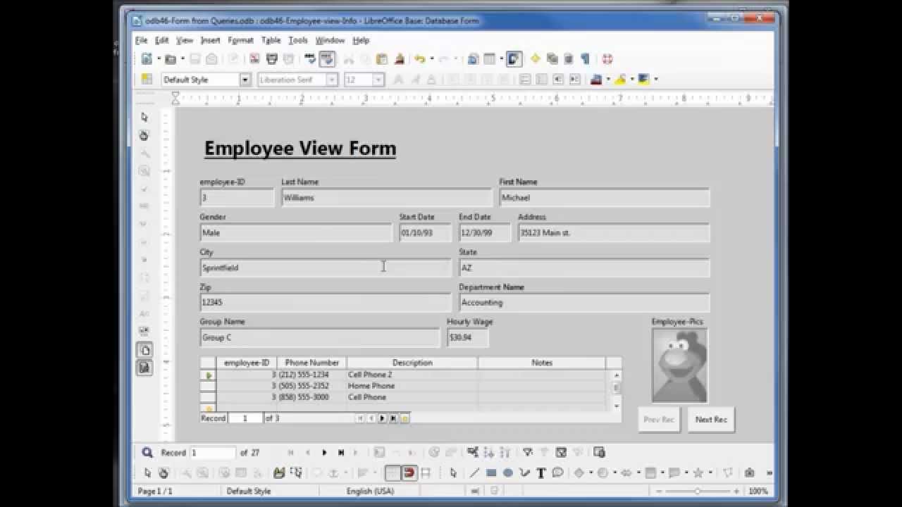 LibreOffice Base (46) Form from Query