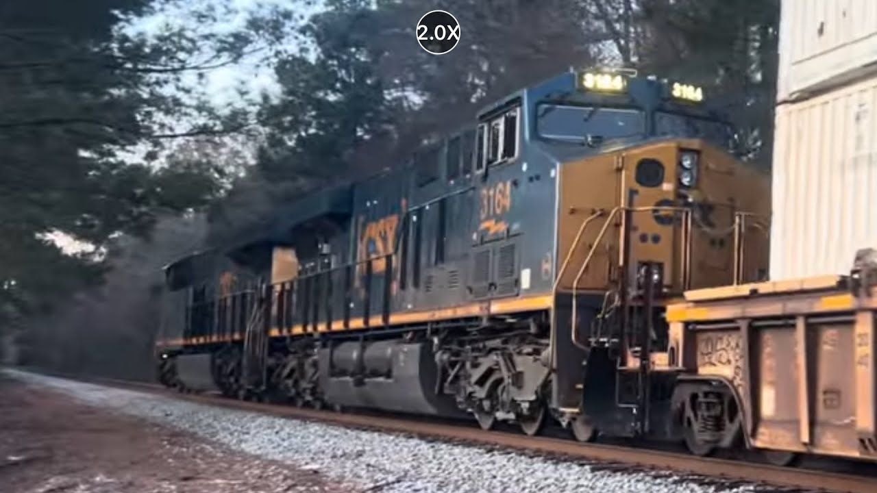 CSX I196 picking up speed at Garden City, GA 2/1/26