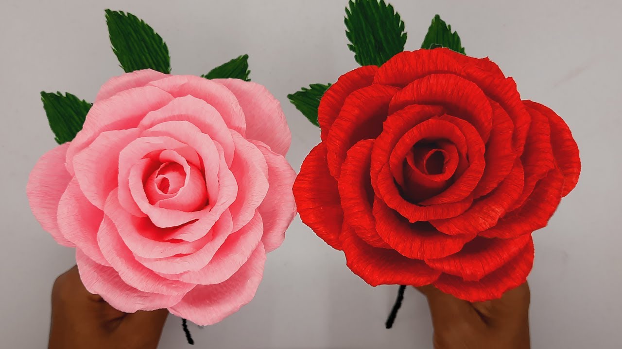 How to Make Beautiful Rose From Crepe Paper / DIY Paper Rose / DIY Rose Flower