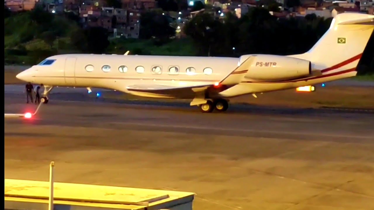 DECOLAGEM GULFSTREAM G650 (PS-MTR) NO AEROPORTO DA PAMPULHA.