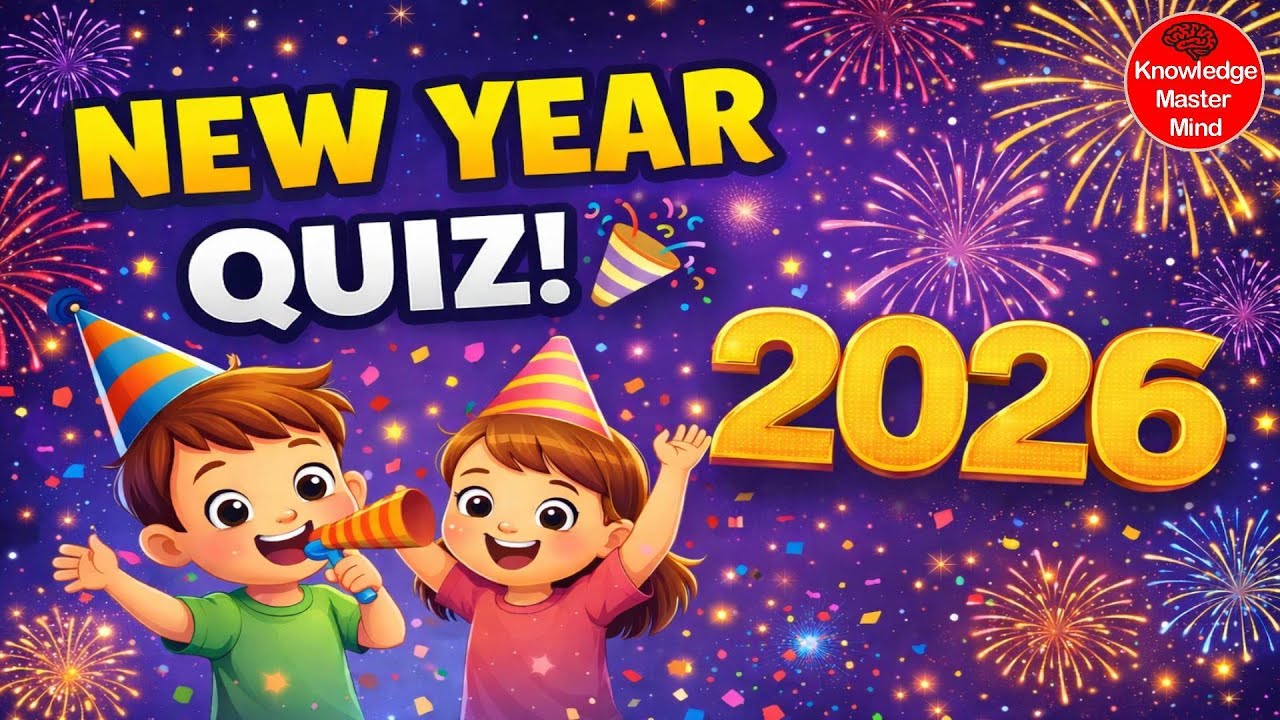 New Year Quiz 2026 🎊 | 20 GK Questions for Kids | Knowledge Master Mind