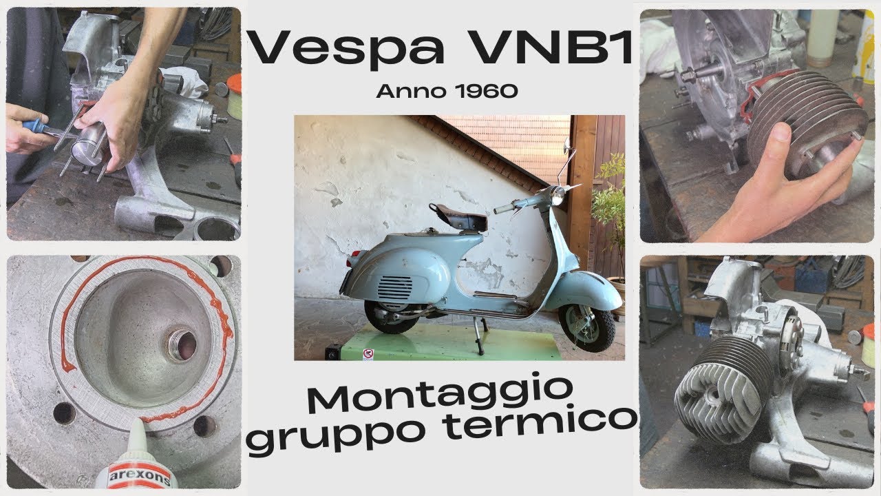 Montaggio gruppo termico  Vespa VNB1 del 1960 - parte 2