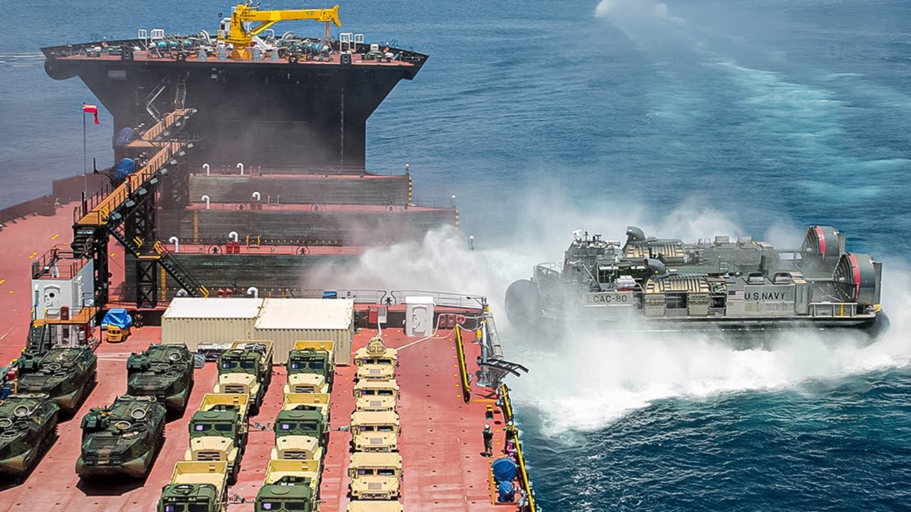 US Navy&rsquo;s Giant Sea Hovercraft Launch Stuns the World &mdash; Incredible Dock-to-Ocean Deployment!
