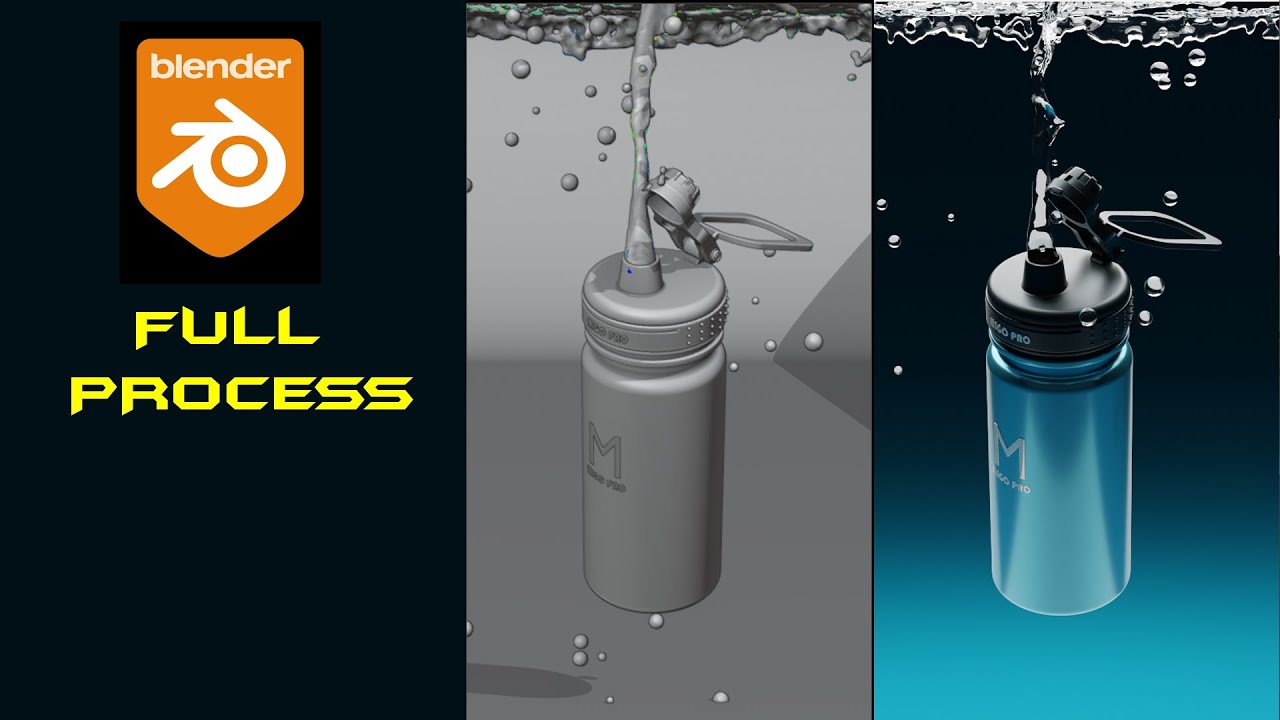 product animation in blender - bottle of water