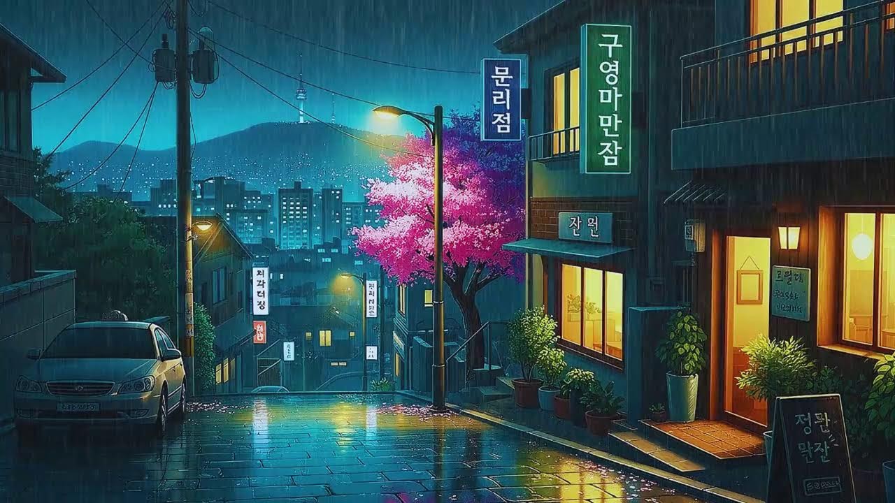 Rain Sounds and Lofi for Deep Focus in a Cozy Korean Mood for Stress-Free Work 😌