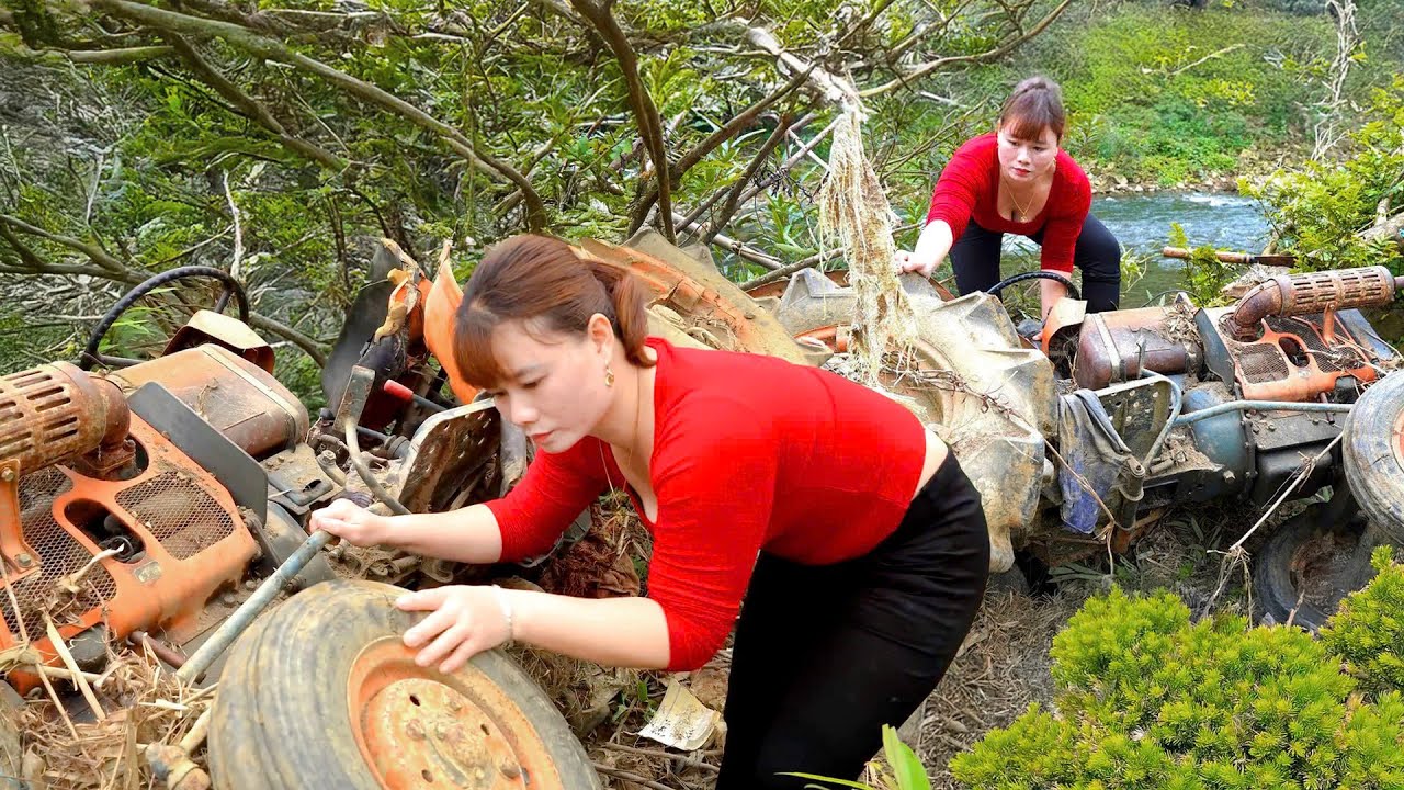 Girl Finds Abandoned Kubota Farm Machinery on Riverbank After Flood