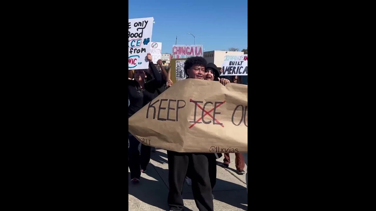 Houston area high school students protest against ICE during walkout in Houston