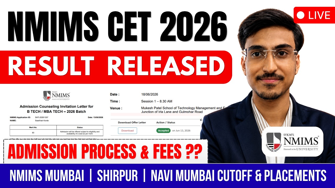 NMIMS 2026 Result OUT 😱🤩 | CUTOFF? BRANCH | Admission Process | NMIMS Mumbai | MHT CET 2026