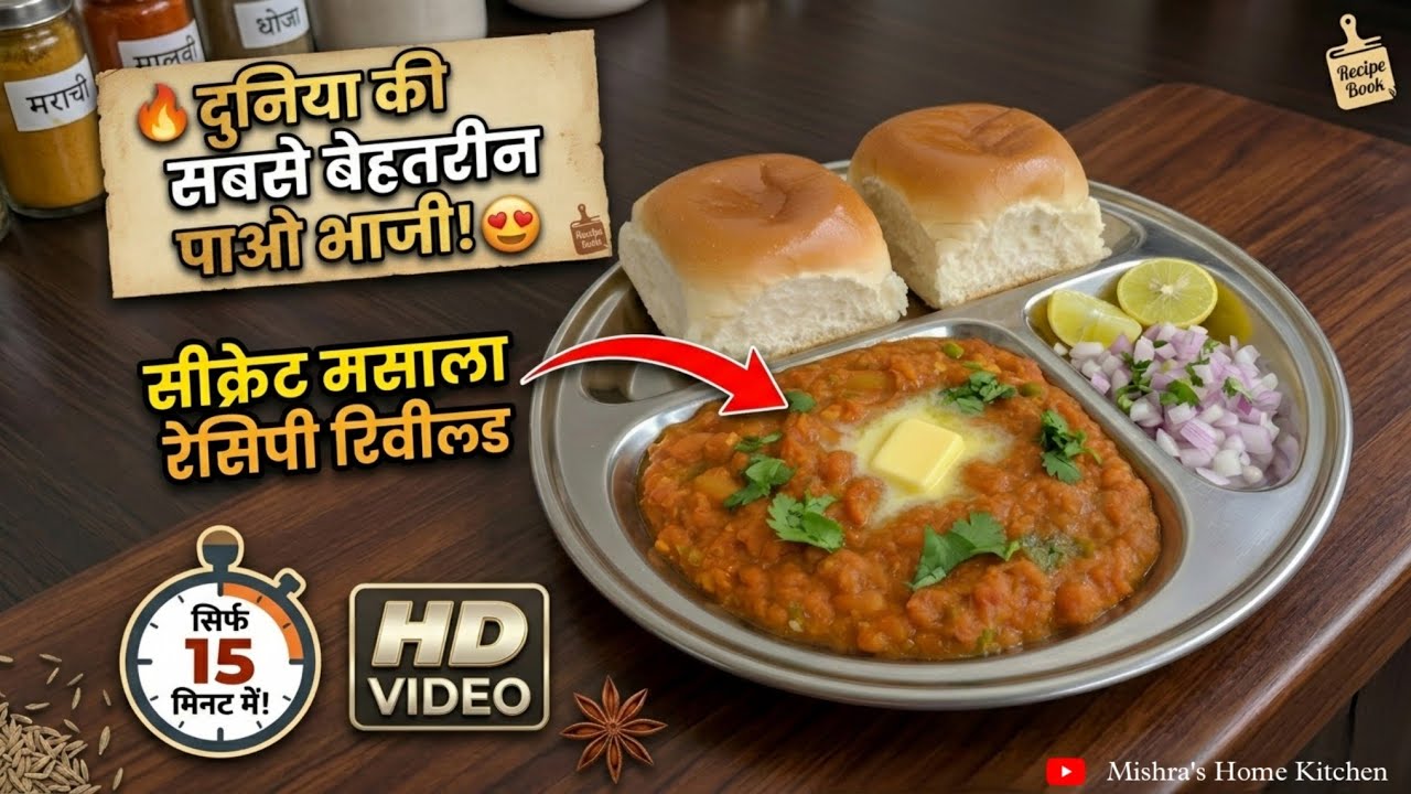 Bahar ki Pav Bhaji Bhool Jaoge! 🛑 Sirf 15 Min Mein Secret Masala Recipe Revealed#pavbhaji #recipe 
