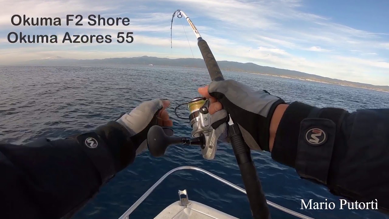 Canna Okuma F2 Shore Competition.. Okuma Azores 55. testata su mangianze Prostaff Team Mario Putortì