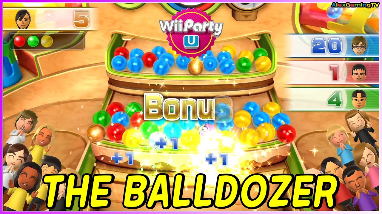 Wii Party U - The Balldozer (Expert com) 🎵 DanDan vs Dunbar vs Hyun-woo vs Akira | AlexGaming