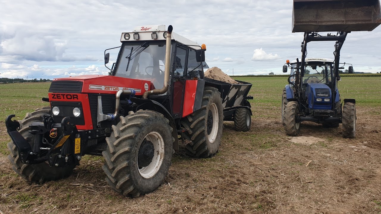 Zetor 16145 Turbo Intercooler + COW spreader. Sowing CaCo3. Pure Sound