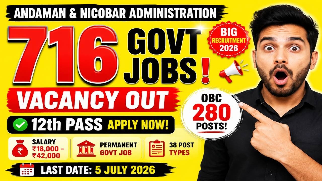 🔥 🎯716 Govt Jobs 2026 😱 | Andaman & Nicobar CHSL Recruitment 2026 | 12th Pass Vacancy Full Details