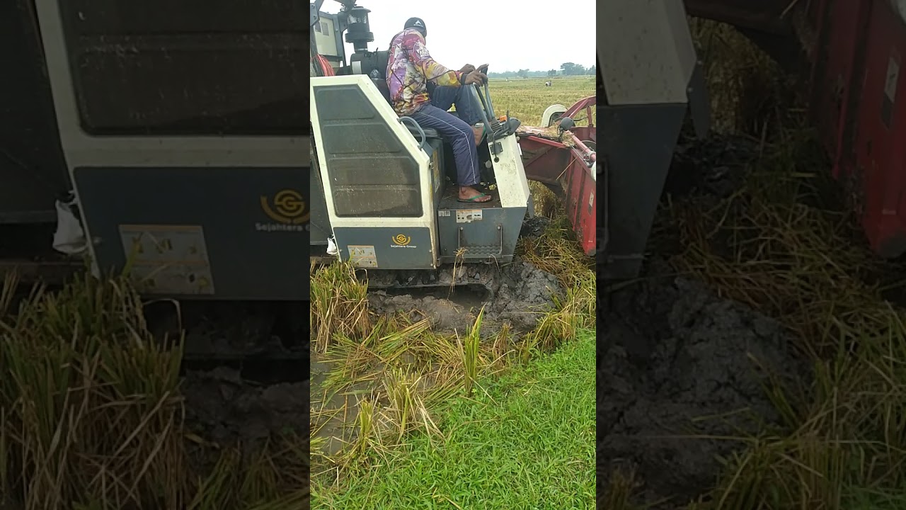 kombi sawah maxxi bimo 102L di lahan berlumpur