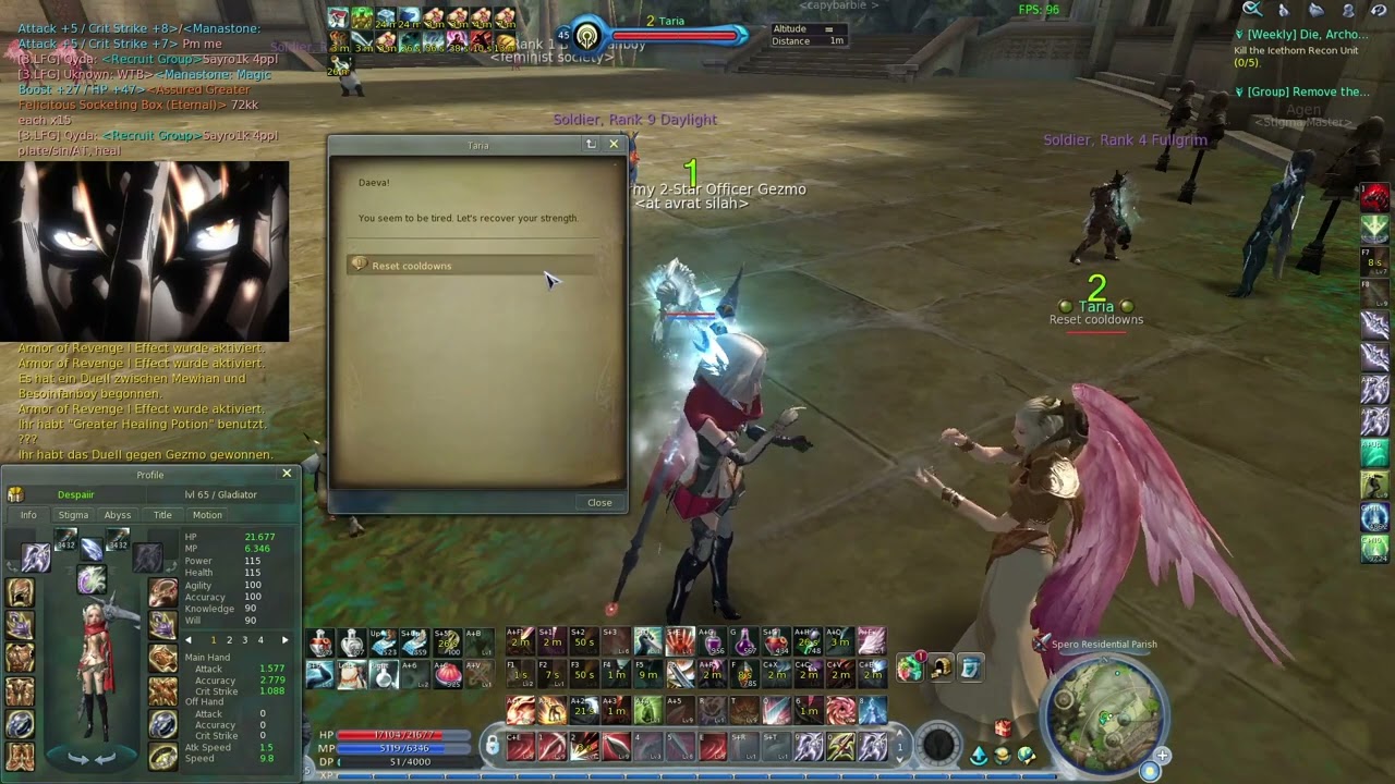 Dio (Despaiir) Gladiator vs Padre Gunner 4.6 Aion (+3/+5 Glad vs Full +5 Gunner)
