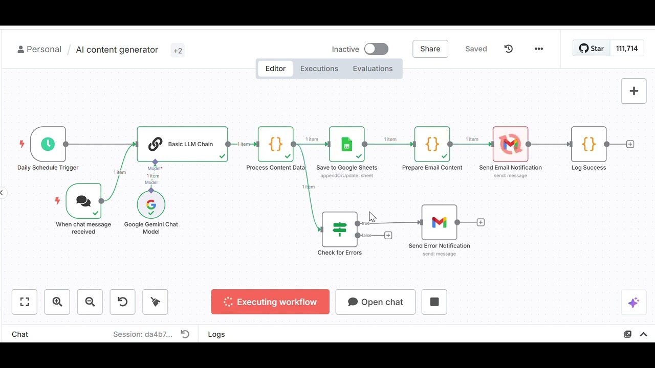 N8N ai content idea generator workflow