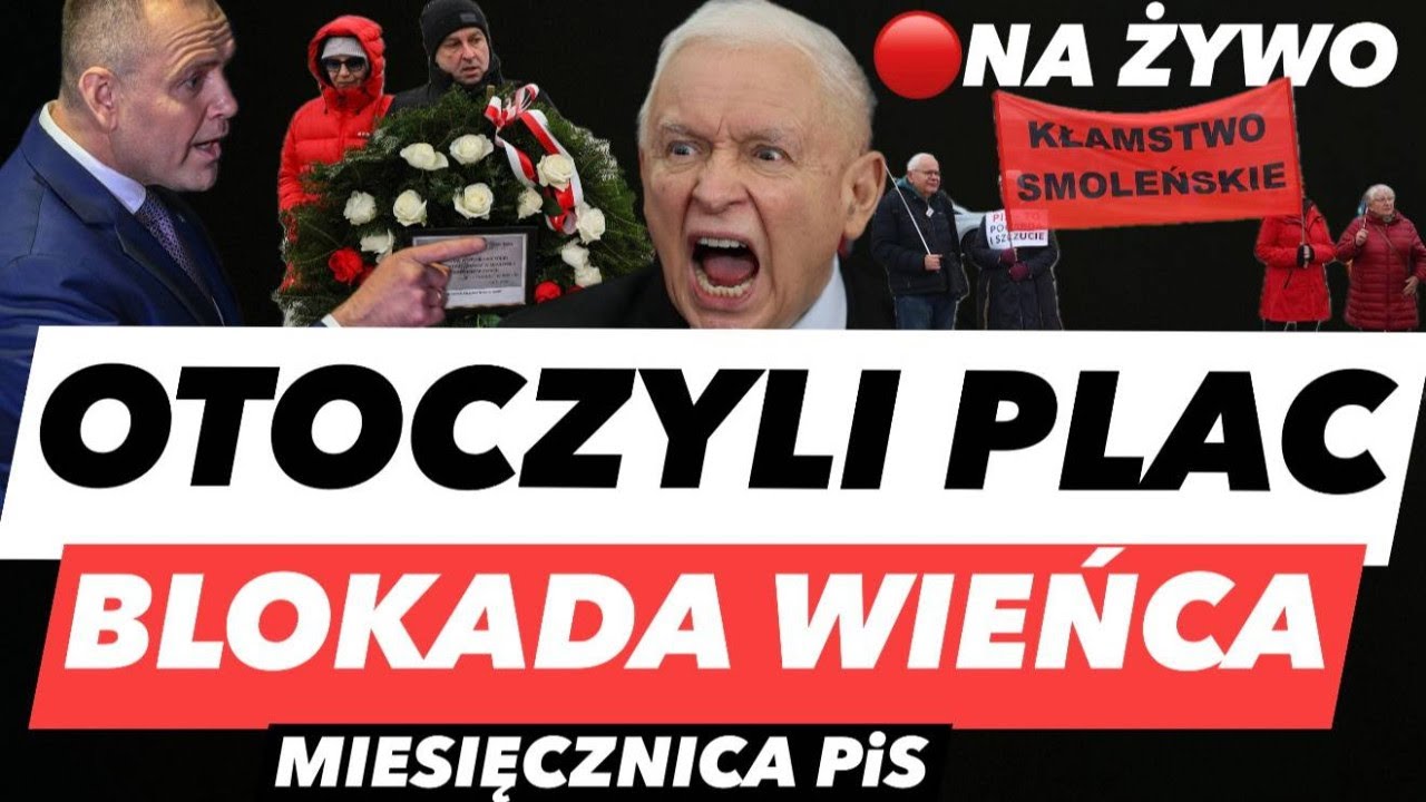 MIESIĘCZNICA SMOLEŃSKA 🔴  KULISY NA ŻYWO Pl. Piłsudskiego otoczony | Ludzie punktują PiS