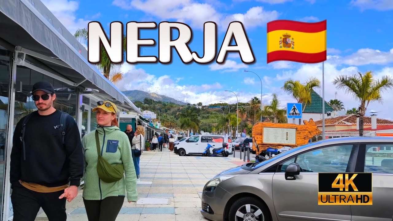 🔥 Visita Playa Burriana, NERJA, Málaga, España 🇪🇸 COSTA DEL SOL 🌞 4K