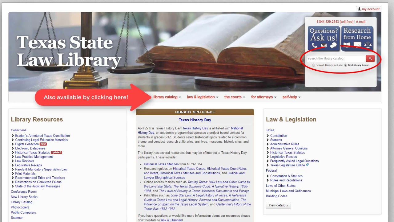Texas State Law Library Website Tour