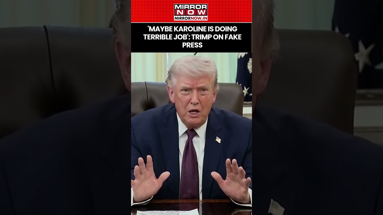 &laquo;Возможно, Каролина Ливитт ужасно справляется со своей работой&raquo;: Трамп о фейковых новостях | Смот...