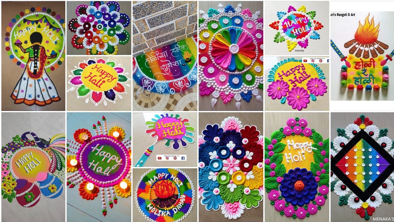 😍💝100+Holi Rangoli design's 2026|🌈🎉Holi special colourful rangoli art💓🌸|Festive Rangoli designs 💖✨|